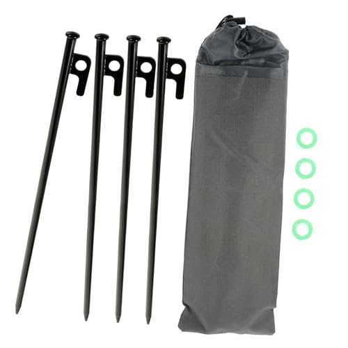 TOYANDONA Camping Zeltheringe mit Robusten Metall Erdspießen Sturmsichere Zeltbefestigung für Outdoor Zelte Vordach Pavillon Inklusive Nachtleuchtringe und Aufbewahrungstasche Geeignet für von TOYANDONA