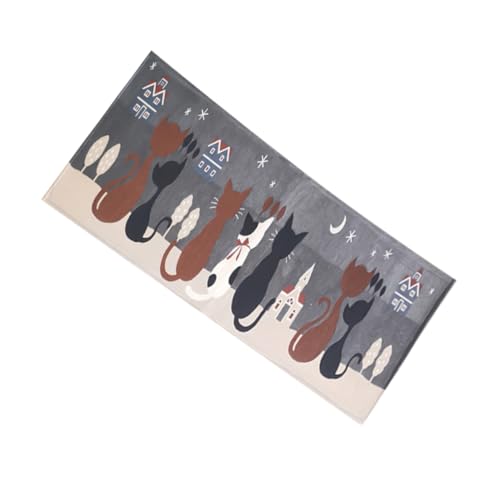 TOYANDONA Cartoon Katzen Türmatte Rutschfester Wasserabsorbierender Jacquard Gewebter Fußmatte für Badezimmer Küche Dünne Saugfähige Eingangsmatte mit Lustigem Katzenmuster Waschbar und von TOYANDONA