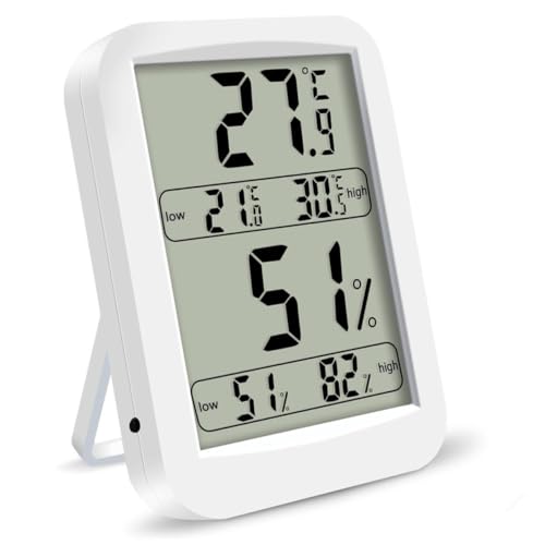 TOYANDONA Digitales Indoor Hygrothermograph mit LED display Hochpräzises Raumthermometer und Hygrometer Batteriefrei Geeignet für Wohnzimmer Schlafzimmer Babyzimmer und Büro Langlebiges von TOYANDONA