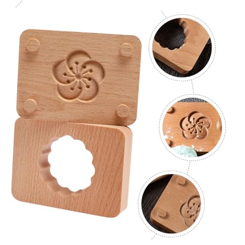 TOYANDONA Doppelstöckige Mooncake Form aus Buchenholz Handliche Backform mit Reliefmuster Wiederverwendbar Leicht zu Reinigen für DIY Mondkuchen und Grüne Bohnenkuchen Traditionelles von TOYANDONA