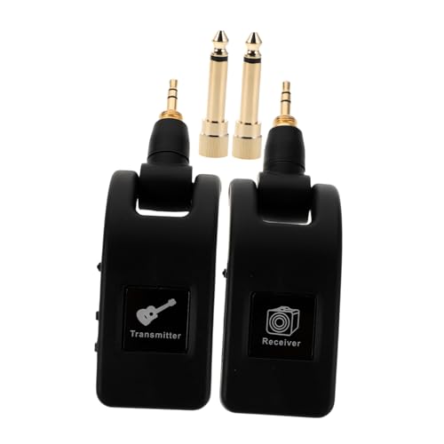 TOYANDONA Drahtloser Musikinstrumenttransceiver Gitarren -Wireless -Sender Sender und Empfänger des drahtlosen Instrumenten Drahtloser Gitarrenadapter Metall Kunststoff Schwarz von TOYANDONA