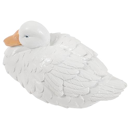 TOYANDONA Echte Ente Gartenfigur Resin Realistische Teichdeko für Garten und Landschaft Vivid Decor für Miniteich und Outdoor Bereich Liegende Kleine Weiße Ente als Stilvolle Dekoration TOYANDONA Echte Ente Gartenfigur Resin Realistische Teichdeko für Garten und Landschaft Vivid Decor für Miniteich und Outdoor Bereich Liegende Kleine Weiße Ente als Stilvolle Dekoration von TOYANDONA