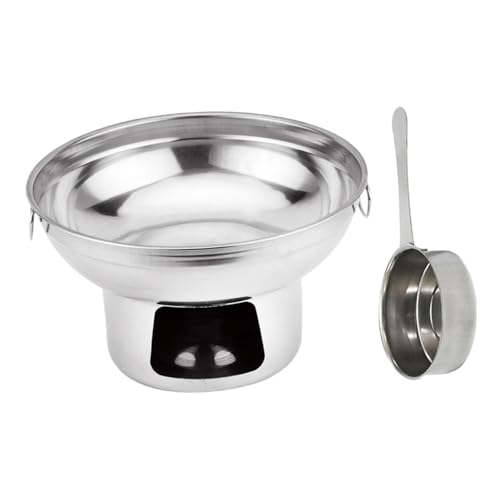 TOYANDONA Edelstahl Alkoholbrenner Camping Kochtopf Tragbarer Langlebiger Hot Pot mit Doppeltem Ohrgriff Kompatibel mit Induktions und Gasherden für Outdoor Picknick und Haushalt von TOYANDONA