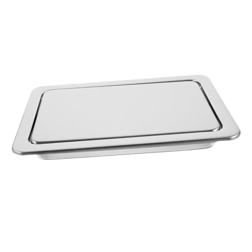 TOYANDONA Edelstahl Einbau Müllbehälter Deckel mit Schwenkklappe Rostfrei Platzsparend Geeignet für Küche Bad Werkbank Robust und Korrosionsbeständig für Feuchte Umgebungen von TOYANDONA