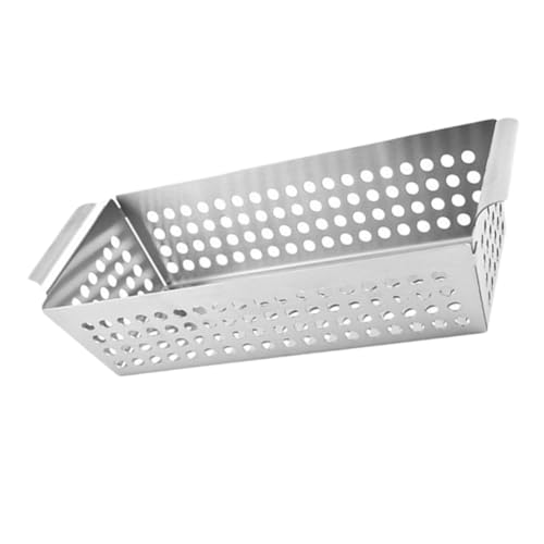 TOYANDONA Edelstahl Grillplatte mit Doppelgriffen Vielseitiger BBQ Grillkorb für Gemüse und Fleisch Leicht zu Reinigen Platzsparend und Robust für Outdoor Grillen und Camping von TOYANDONA