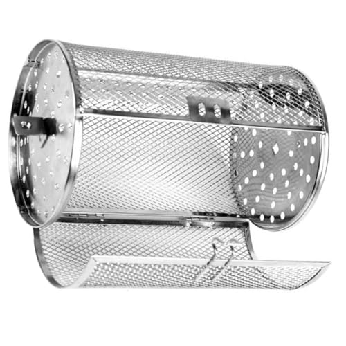 TOYANDONA Edelstahl Rotisserie Korb Drehspieß Grillkorb mit Rotation für Backofen und Airfryer Rostfreier Grillkorb für Nüsse Bohnen Snacks Gleichmäßige Hitzeverteilung von TOYANDONA