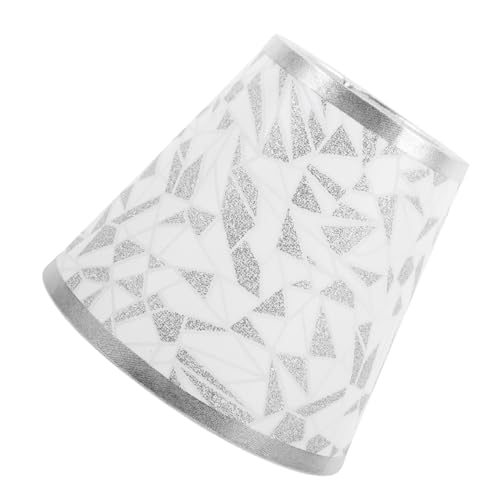 TOYANDONA Eleganter Stoff Lampenschirm Silber Diamantmuster Fassung Wandleuchte Schlafzimmer Pendelleuchte Ersatzschirm für Wohnraum Beleuchtung von TOYANDONA