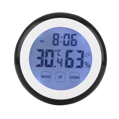 TOYANDONA Elektronisches Touchscreen LCD Temperatur Luftfeuchtigkeitsmessgerät Kabellos Schwarz mit Celsius Fahrenheit Anzeige Praktisch für Zuhause Büro und Lager mit Wandmontage und von TOYANDONA