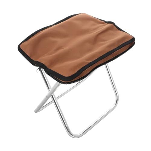 TOYANDONA Faltbarer Campinghocker Leicht Klappbar Robuster Outdoor Sitz Faltbarer Fußhocker Tragbarer Klappstuhl für Angeln Wandern und Reisen Braun von TOYANDONA
