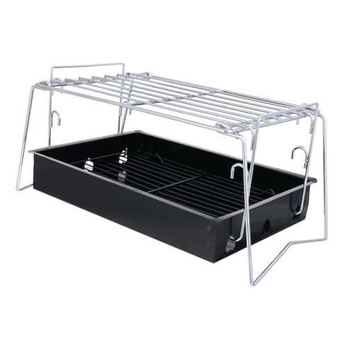 TOYANDONA Faltbarer Edelstahl Holzkohlegrill Leicht Platzsparend Tragbar Barbecue Grillrost für Personen Camping Outdoor Grill Bbq Zubehör von TOYANDONA
