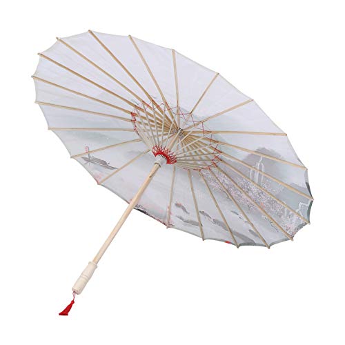 TOYANDONA Geöltes Papier Regenschirm Chinesischer Japanischer Regenschirm Sonnenschirm Vintage Asiatische Seide Regenschirm für Hochzeitsfeiern Fotografie Kostüme Cosplay (Grün) von TOYANDONA