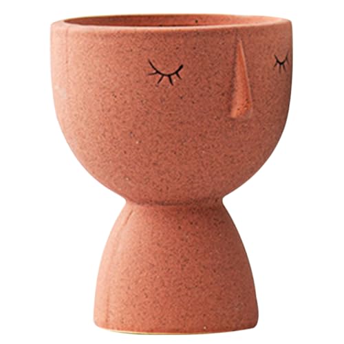 TOYANDONA Gesicht Keramik Blumentopf Mini Pflanzgefäß Zimmerpflanzen Töpfe Bonsai Blumentopf Kindergarten Töpfe Kleiner Topf Keramik Blumentopf Blumentöpfe Keramik Bonsai Topf Blumen von TOYANDONA