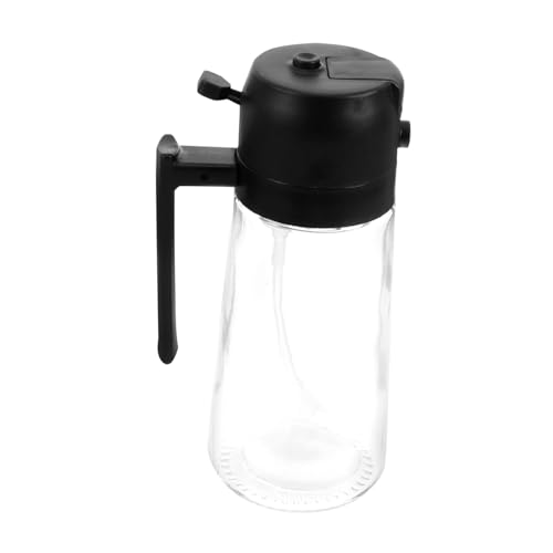 TOYANDONA Glas Ölflasche mit Ausgießer und Sprühfunktion Große Küchenflasche für Öl Essig und Sojasauce Wiederverwendbarer Gewürzspender Praktisches Haushaltsöl Soßenfläschchen in Schwarz von TOYANDONA