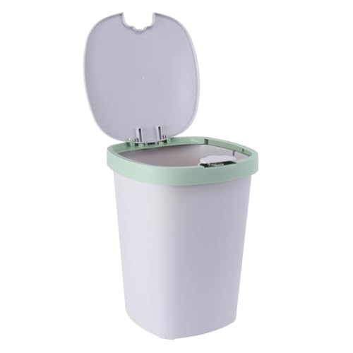 TOYANDONA Großer Mülleimer mit Push button Deckel Geräuschloser Kunststoff abfalleimer für Küche und Wohnzimmer Quadratischer Müllbehälter mit Großer Kapazität Stilvoller von TOYANDONA