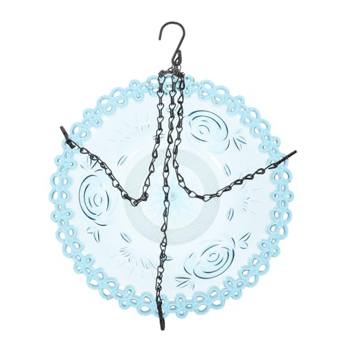 TOYANDONA Hängender Vogelfutterspender aus Klarem Kunststoff Wetterbeständig mit Eisendraht Vogelbad und Futterplattform für Garten Terrasse und Hinterhof Dekorativ und Einfach zu Montieren von TOYANDONA