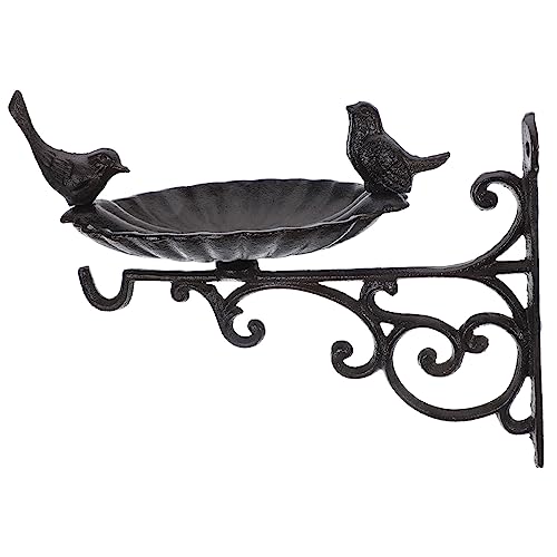 TOYANDONA Hängender Vogeltränke und Futterspender Robustem Eisen Wandmontage Dekorativer Vogelbad Haken für Garten und Terrasse für Vogelernährung und Pflanzenhängung von TOYANDONA