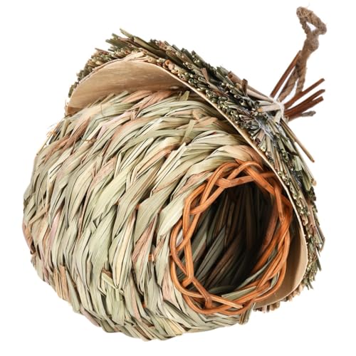 TOYANDONA Hängendes Vogelnest aus Gras Verschleißfestes Nisthaus für Papageien Fensterplatz oder Garten Handgewebte Deko für Naturnahes Vogelhaus für Hummingbirds TOYANDONA Hängendes Vogelnest aus Gras Verschleißfestes Nisthaus für Papageien Fensterplatz oder Garten Handgewebte Deko für Naturnahes Vogelhaus für Hummingbirds von TOYANDONA