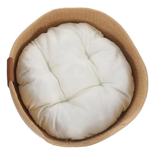 TOYANDONA Halbgeschlossenes Katzenbett aus Atmungsaktivem Weidegeflecht Großes Komfortables Indoor Katzennest mit Weichem Kissen Strapazierfähig und Kühlend für Wohnungskatzen und Kleine von TOYANDONA