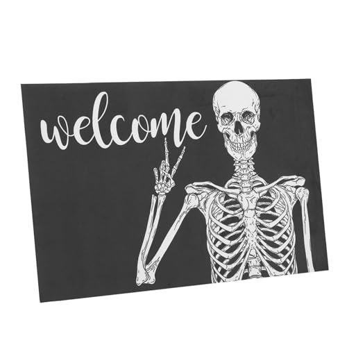 TOYANDONA Halloween Fußmatte rutschfest Lustiges Schädelmotiv Saugfähige Türmatte für Innen und Außen Weiche Bodenmatte für Eingangsbereich Küche Bad und Wohnzimmer TOYANDONA Halloween Fußmatte rutschfest Lustiges Schädelmotiv Saugfähige Türmatte für Innen und Außen Weiche Bodenmatte für Eingangsbereich Küche Bad und Wohnzimmer von TOYANDONA