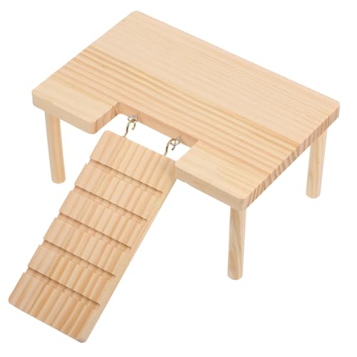 TOYANDONA Hamster Holzplattform mit Leiter Kleintier Stehplattform für Meerschweinchen Käfiggestaltung für Hamster Ratten und Chinchillas Design aus Langlebigem Holz Dekorativ und Praktisch von TOYANDONA