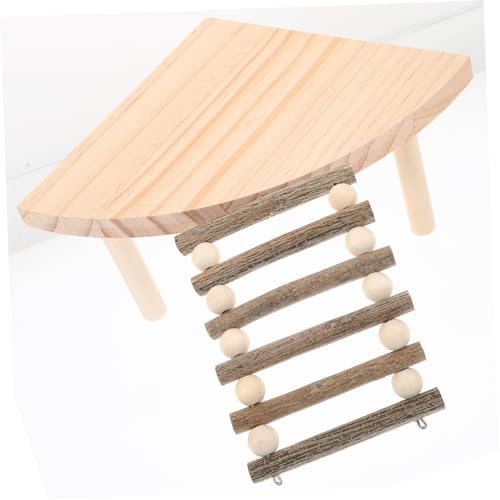 TOYANDONA Hamster Plattform mit Leiter Holzspielzeug für Hamster Klettergerüst für Kleintiere Vielseitige Käfiglandschaft für Zwerghamster für Spiel und Entspannung von TOYANDONA