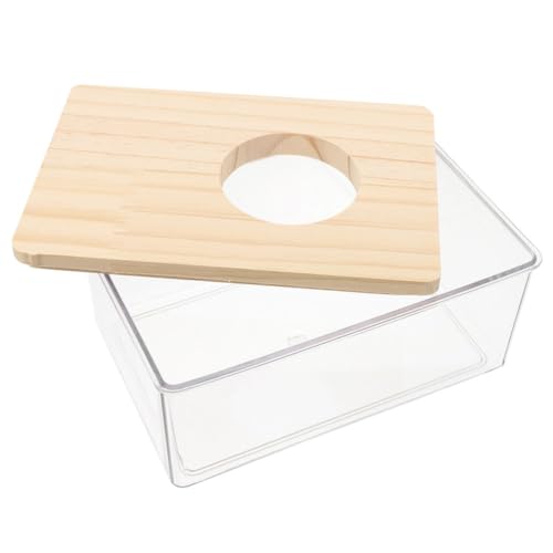 TOYANDONA Hamster Sand Box Transparent Großes Modell aus Holz Leichter Tragbarer Hamster Badebehälter für Kleine Haustiere Klare Dusche für Reisen und Einfache TOYANDONA Hamster Sand Box Transparent Großes Modell aus Holz Leichter Tragbarer Hamster Badebehälter für Kleine Haustiere Klare Dusche für Reisen und Einfache von TOYANDONA