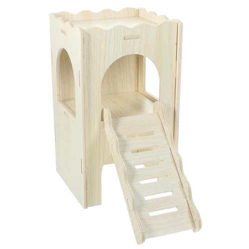 TOYANDONA Hamster Unterschlupf aus Holz mit Leiter und Plattform Mehrstöckiges Versteck für Hamster Meerschweinchen und Chinchillas für Spiel und Schlaf TOYANDONA Hamster Unterschlupf aus Holz mit Leiter und Plattform Mehrstöckiges Versteck für Hamster Meerschweinchen und Chinchillas für Spiel und Schlaf von TOYANDONA