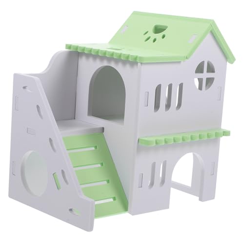 TOYANDONA Hamster Versteck aus Massivem Holz Delikates Nagerhaus mit Glatten Kanten Sicherer Rückzugsort für Hamster Chinchillas und Meerschweinchen Gemütliche Kleine Villa für Kleintiere von TOYANDONA