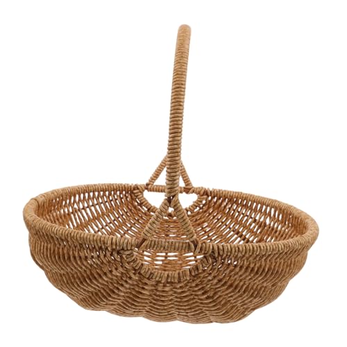 TOYANDONA Handgefertigter Imitations-rattankorb Kürbisform Leicht und Robust Vielseitig für Obst Gemüse Dekoratives Aufbewahrungskorb Garten und Festliche Anlässe Hellbraun von TOYANDONA