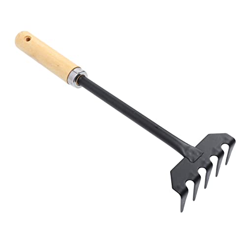 TOYANDONA Handrechen für Gartenarbeit Ergonomisches Gartenwerkzeug zum Lockern von Erde Langer Holzgriff für Kleine Flächen Langlebig und Robust TOYANDONA Handrechen für Gartenarbeit Ergonomisches Gartenwerkzeug zum Lockern von Erde Langer Holzgriff für Kleine Flächen Langlebig und Robust von TOYANDONA