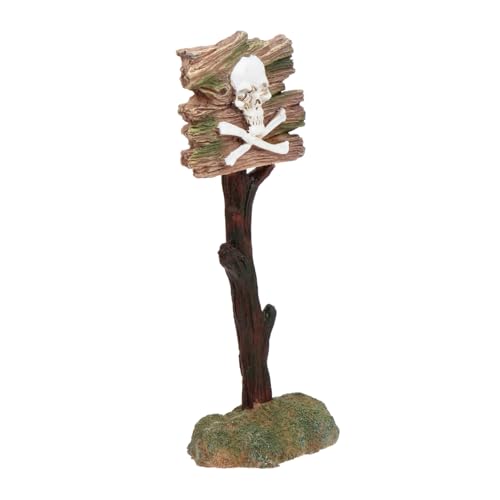 TOYANDONA Harz Aquarium Ornament Skull Warnschild Kreative Fischbecken Deko Resistent Langlebig Für Aquarien Landschaft Zubehör von TOYANDONA