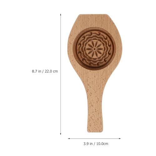 TOYANDONA Holz Mondkuchenform Runde Backform mit Blumenmuster Traditionelle Maamoul Keksform für DIY Gebäckherstellung Küchenbackzubehör von TOYANDONA