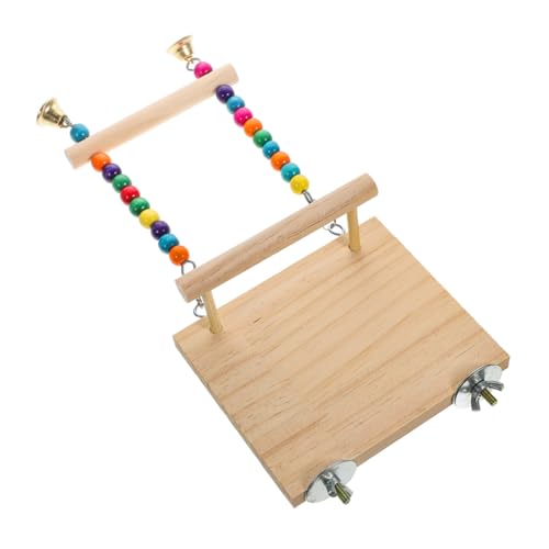 TOYANDONA Holz Sitzstange für Vogelkäfig mit Plattform und Glocke Papageien Spielplatz zum Kauen und Schaukeln Einfach Montierbares Kauspielzeug für Kleine Vögel Wie Wellensittiche und TOYANDONA Holz Sitzstange für Vogelkäfig mit Plattform und Glocke Papageien Spielplatz zum Kauen und Schaukeln Einfach Montierbares Kauspielzeug für Kleine Vögel Wie Wellensittiche und von TOYANDONA