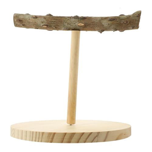 TOYANDONA Holz Vogelspielstand für Papageien rutschfeste Naturholz Sitzstange Interaktives Vogelkäfig Zubehör Stabiler Papageiensitz für Kauen und Klettern Dekoratives Tier Spielgerät von TOYANDONA