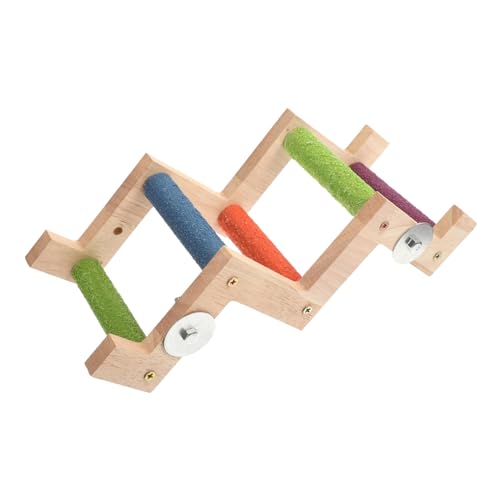 TOYANDONA Holzleiter für Vögel Kleintier Kletterspielzeug Bunte Vogelleiter Papageien Hängeleiter für Wellensittiche Nymphensittiche Kaninchen Haustier Klettergerüst Vogelspielzeug von TOYANDONA