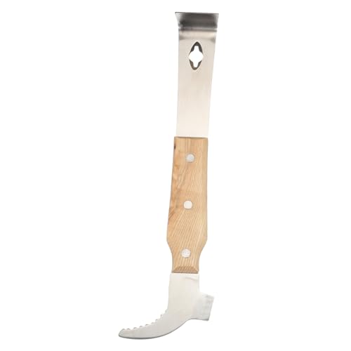 TOYANDONA Imker Schaber mit Holzgriff Rostfrei Widerstandsfähig Langlebig Reinigungswerkzeug zum Entfernen von Wachs und Propolis Rahmenheber Werkzeug für Imker von TOYANDONA