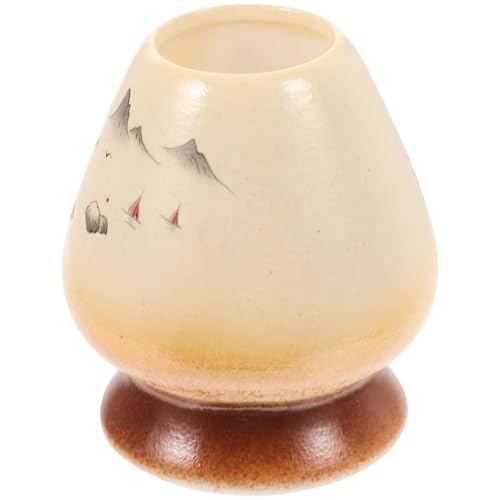 TOYANDONA Japanischer Matcha Besenhalter aus Keramik Handgefertigter Halter für Matcha Besen Stabiles Design mit Flachem Boden Praktisches Zubehör für Traditionelle Japanische Teezeremonie von TOYANDONA
