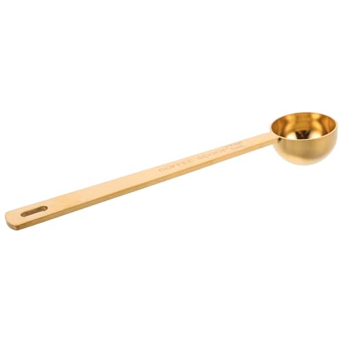 TOYANDONA Kaffee Messlöffel Kaffee Milchpulver Löffel Kaffee Mess Teelöffel Kaffee Messlöffel Messlöffel Gemahlener Kaffee Messlöffel Griff Lang Edelstahl Golden von TOYANDONA