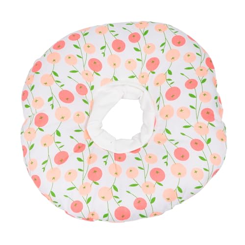 TOYANDONA Katze Halskrause Cone Collar Komfortabel Leicht Wundschutz Erholung Nach Operation Weiß Cherry Design von TOYANDONA