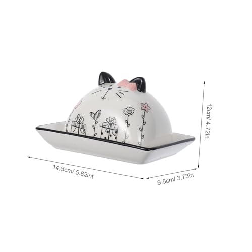 TOYANDONA Keramik Butterdose mit Deckel Cartoon Butterhalter für Küche Luftdichte Butterschale Schützende Butterschale für Frische Butter und Käse Praktische Küchenaufbewahrung von TOYANDONA