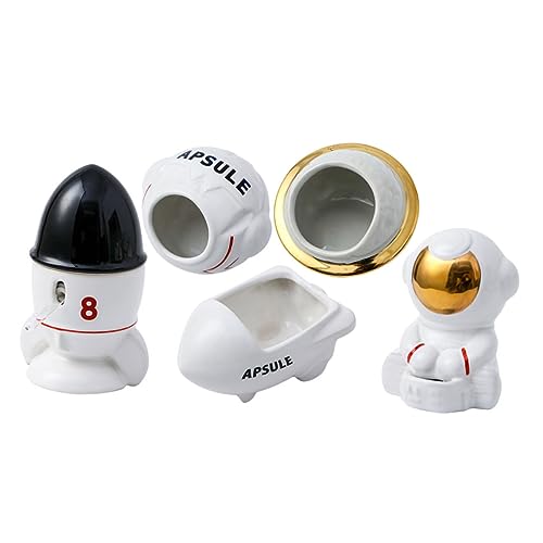 TOYANDONA Keramik Hamster Futterset Teilig Space Design mit Wassernapf Raketenbad und Versteck Robustes Spülmaschinenfestes Hamsterzubehör für Kleine Nager Wie Meerschweinchen und TOYANDONA Keramik Hamster Futterset Teilig Space Design mit Wassernapf Raketenbad und Versteck Robustes Spülmaschinenfestes Hamsterzubehör für Kleine Nager Wie Meerschweinchen und von TOYANDONA