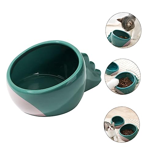 TOYANDONA Keramik Haustier Futternapf Dinosaurier Design Glatte Oberfläche Leicht zu Reinigen für Katzen und Hunde Geeignet als Wasser und Süßer Blauer Dinosaurier Napf für Zuhause von TOYANDONA