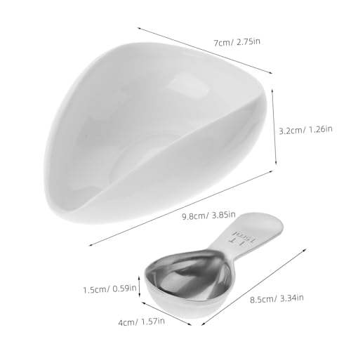 TOYANDONA Keramik Kaffeebohnen Dosierplatte mit Messlöffel Stabiles Bruchsicheres Bohnen Tablett für Professionelle Kaffee Bars und Heimgebrauch Weißes Dosiergeschirr für Espressolöffel und TOYANDONA Keramik Kaffeebohnen Dosierplatte mit Messlöffel Stabiles Bruchsicheres Bohnen Tablett für Professionelle Kaffee Bars und Heimgebrauch Weißes Dosiergeschirr für Espressolöffel und von TOYANDONA