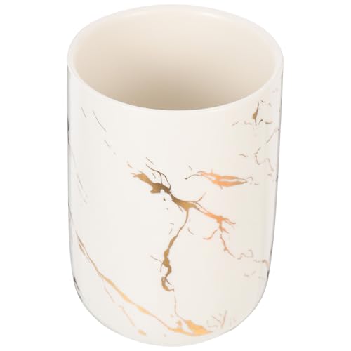 TOYANDONA Keramikzahnbürstenbecher mit Marmoroptik Multifunktionaler Praktischer Trink Aufbewahrungsbecher Leicht und Kompakt für Badezimmer Reisen und Haushalt Weiß Porzellanähnlich TOYANDONA Keramikzahnbürstenbecher mit Marmoroptik Multifunktionaler Praktischer Trink Aufbewahrungsbecher Leicht und Kompakt für Badezimmer Reisen und Haushalt Weiß Porzellanähnlich von TOYANDONA