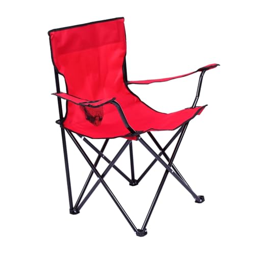 TOYANDONA Klappbarer Campingstuhl Outdoor Angelstuhl mit Armlehnen Faltbar Tragbar mit Oxford Robuster Rahmen Komfortabler Rückenlehne für Angeln Strand und Garten von TOYANDONA