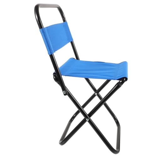 TOYANDONA Klappbarer Outdoor Campingstuhl mit Rückenlehne Faltbarer Leichter Anglerstuhl Robustes Material Hohe Tragfähigkeit für Garten Strand Picknick Reise Faltbarer Sitzhocker Blau von TOYANDONA
