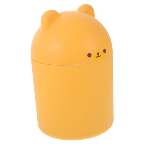 TOYANDONA Kleiner Cartoon Mülleimer Tisch Abfalleimer Desktop Organizer Haushalt Müllbox Gelb für Schlafzimmer Büro Wohnzimmer von TOYANDONA