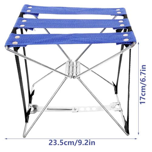 TOYANDONA Kleiner Faltbarer Campingstuhl Leichter Tragbarer Klapphocker Kompakt Zusammenklappbar für Outdoor Angeln Wandern Garten Picknick und Reisen in Blau von TOYANDONA
