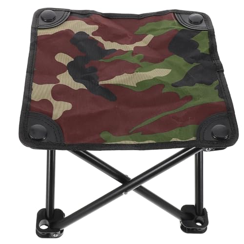 TOYANDONA Kleiner Faltbarer Campingstuhl mit Camouflage Muster Robuster Outdoor Klapphocker für Angeln Wandern Gartenarbeit Strand Tragbar und Leicht für Vielseitige Nutzung von TOYANDONA