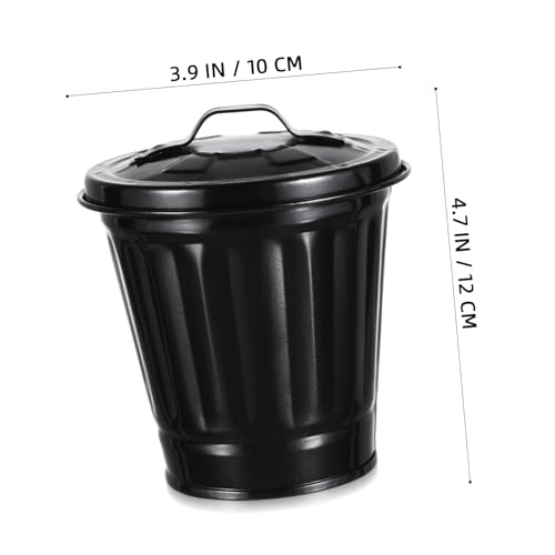 TOYANDONA Kleiner Tisch mülleimer aus Robustem Eisen mit Deckel Vielseitiger Desktop abfallbehälter für Küche Bad Büro Praktischer und Langlebiger Papierkorb für Wohnzimmer und Schlafzimmer von TOYANDONA